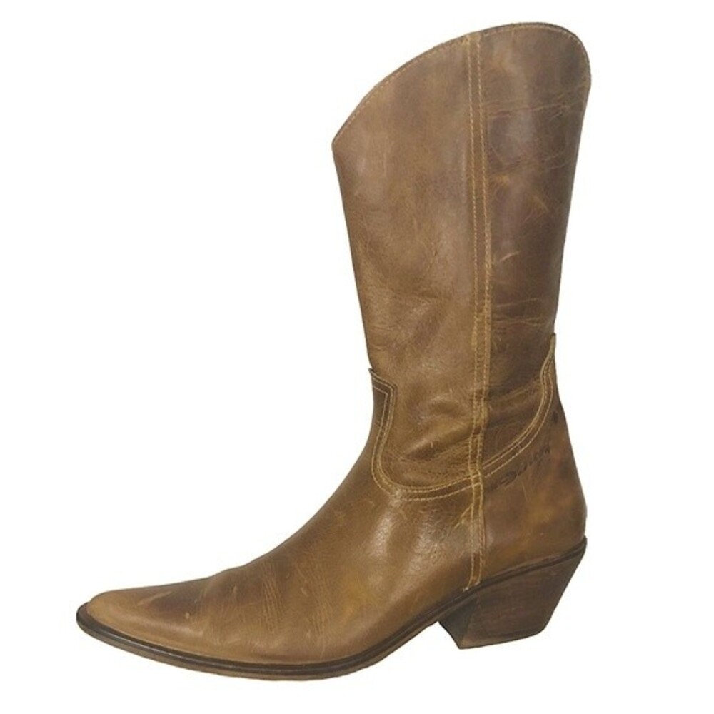 VINTAGE 90’s DESTROY Brown Distressed Leather Wester Cowboy Boot